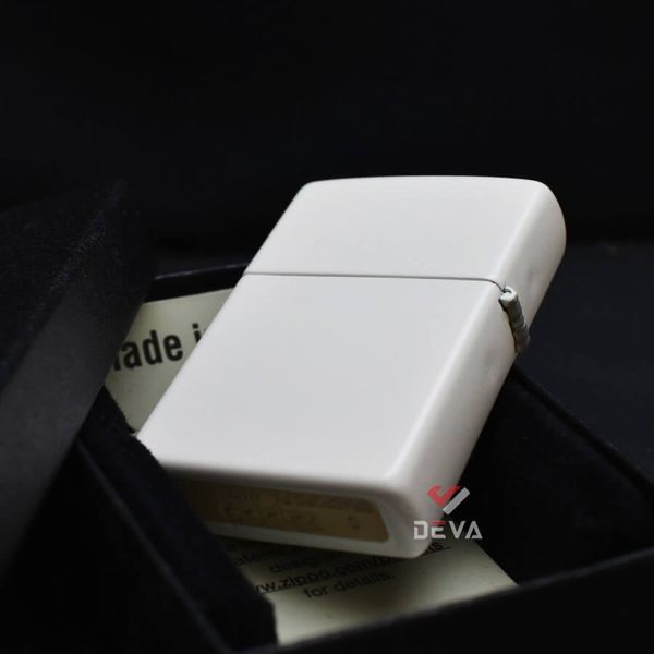 Zippo Sơn Trắng Nắp In Logo Z256