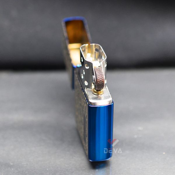 Zippo Xanh Sapphire Khắc CNC Hoa Văn Vennetian ZK67