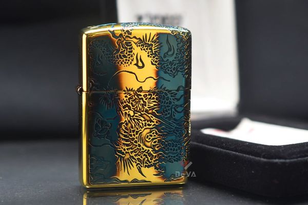 Zippo Armor Đồng Cháy Khắc Rồng Bay Lượn ZN09