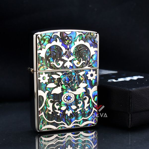Zippo Armor khảm trai hoa văn ZN92