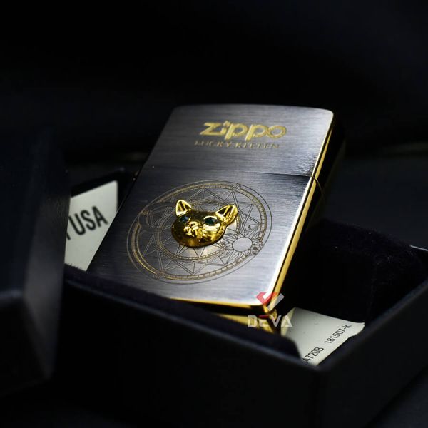 Zippo Ốp Tượng Chú Mèo May Mắn Lucky Kitten ZN23