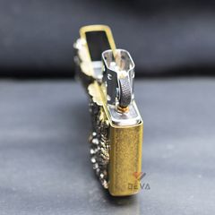 Zippo Đồng Bụi Ốp Emblem Hổ Núi ZN102