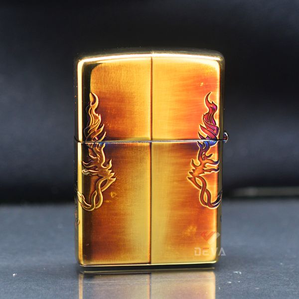 Zippo Đồng Cháy Khắc Sâu Sư Tử Hoàng Gia ZN07