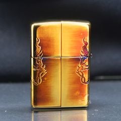 Zippo Đồng Cháy Khắc Sâu Sư Tử Hoàng Gia ZN07