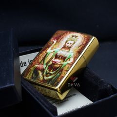 Zippo In Hình Vị Nữ Thần Tay Cầm Sen ZN273