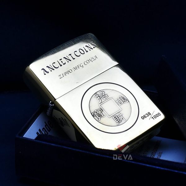 Zippo Khắc Đồng Tiền Phong Thủy Ancient Coins ZN41
