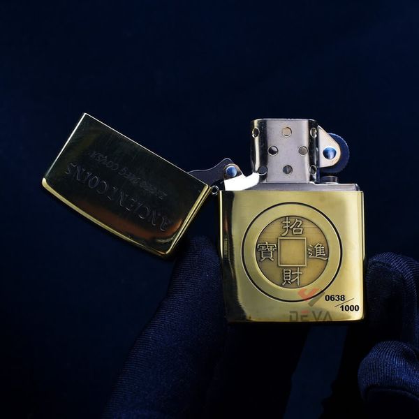 Zippo Khắc Đồng Tiền Phong Thủy Ancient Coins ZN41