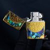 Zippo Khảm Trai Khắc 2 Mặt La Bàn Cổ ZN140