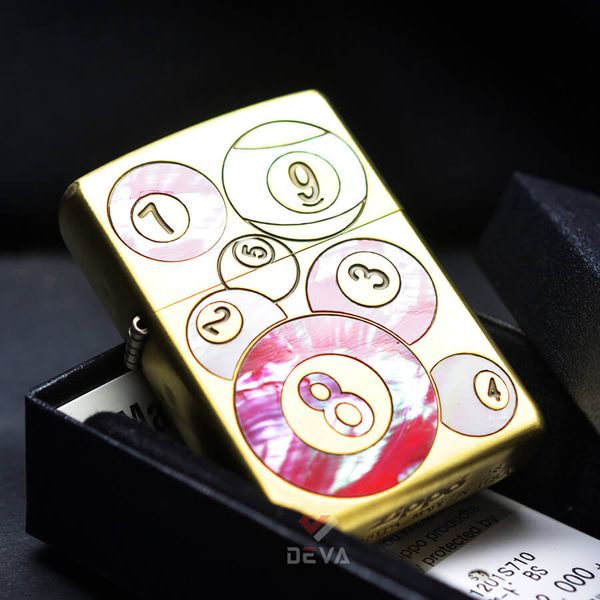 Zippo Khảm Trai Chủ Đề Bi-a Pool 9 Ball ZN202