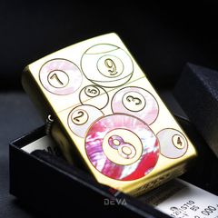 Zippo Khảm Trai Chủ Đề Bi-a Pool 9 Ball ZN202