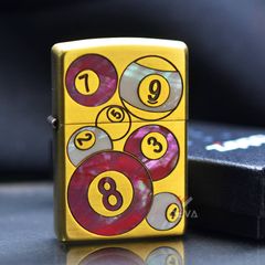 Zippo Khảm Trai Chủ Đề Bi-a Pool 9 Ball ZN202