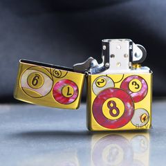 Zippo Khảm Trai Chủ Đề Bi-a Pool 9 Ball ZN202