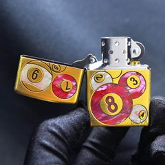 Zippo Khảm Trai Chủ Đề Bi-a Pool 9 Ball ZN202