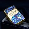 Zippo Khảm Trai Chủ Đề Mèo Ngắm Trăng ZN59