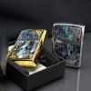 Zippo Khảm Trai Hoa Văn Góc Chéo ZN29