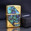 Zippo Khảm Trai Hoa Văn Góc Chéo ZN29