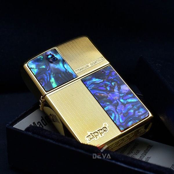 Zippo Khảm Trai Kẻ Ô Vân Sọc ZN62