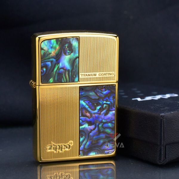 Zippo Khảm Trai Kẻ Ô Vân Sọc ZN62