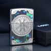 Zippo Khảm Trai Khắc 1 mặt Chủ Đề La Bàn Cổ ZN47