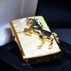 Zippo Khảm Trai Mạ Vàng Ốp Ngựa Nổi 3D ZN16