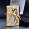 Zippo Khảm Trai Mạ Vàng Ốp Ngựa Nổi 3D ZN16