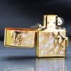 Zippo Khảm Trai Mạ Vàng Ốp Ngựa Nổi 3D ZN16