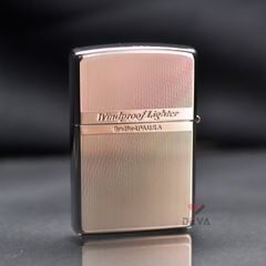 Zippo Viền Bạc Hoa Văn Khảm Trai ZN195