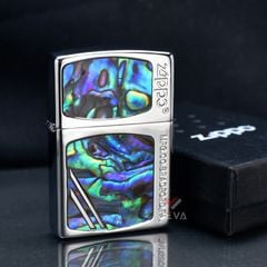 Zippo Khảm Xà Cừ Khắc Logo Cạnh Bên ZN39
