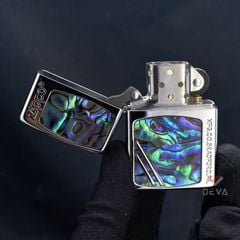 Zippo Khảm Xà Cừ Khắc Logo Cạnh Bên ZN39