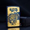 Zippo Mạ Titanium Xanh Hình Rồng Vàng ZN97
