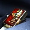 Zippo mạ vàng khảm mem ốp ngựa nổi ZN11