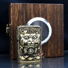 Zippo Ốp Hình Thú Ăn Tiền Mang Tài Lộc ZN101