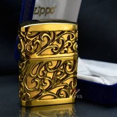 Zippo Ốp Nổi Phù Điêu Hoa Văn Cổ Điển ZN146