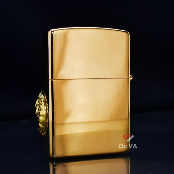 Zippo Ốp Tượng Rồng Mạ Vàng Uốn Lượn ZN299