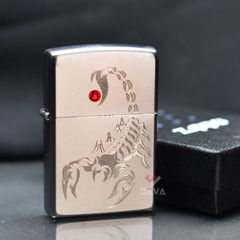 Zippo Satin Khắc Bọ Cạp Đính Đá ZN69