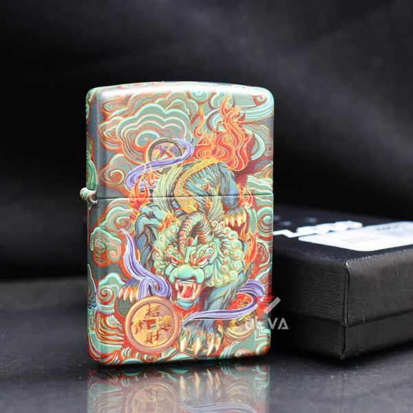 Zippo Sơn 5 Mặt Hình Tỳ Hưu May Mắn ZN45