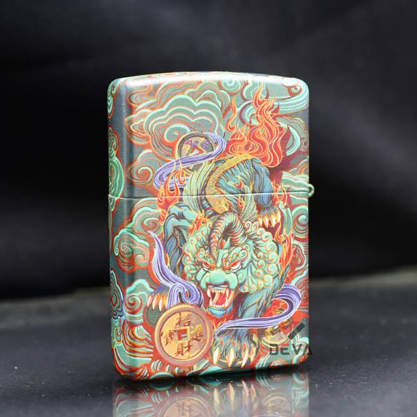 Zippo Sơn 5 Mặt Hình Tỳ Hưu May Mắn ZN45