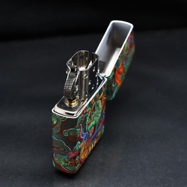 Zippo Sơn 5 Mặt Hình Tỳ Hưu May Mắn ZN45