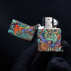 Zippo Sơn 5 Mặt Hình Tỳ Hưu May Mắn ZN45