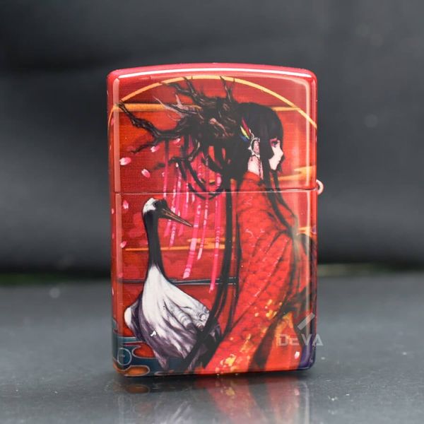 Zippo Hộp Mica Sơn Chủ Đề Hoạt Hình Cô Gái Mặc Hán Phục ZN124