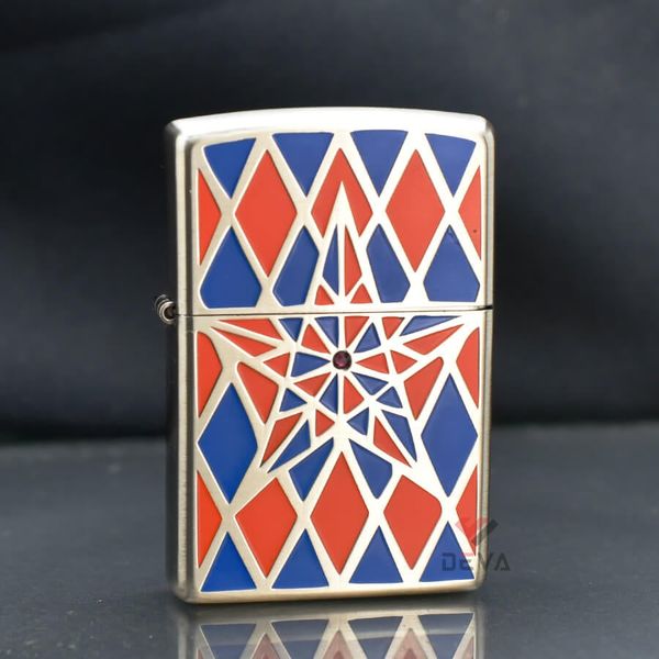 Zippo Tạo Hình Hoa Văn Ngôi Sao Sơn Màu ZN265