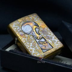 Zippo Armor Khắc Đầu Lâu Sau Lỗ Khóa ZD00