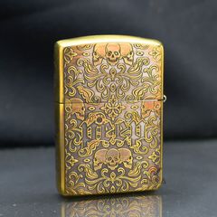 Zippo Armor Khắc Đầu Lâu Sau Lỗ Khóa ZD00