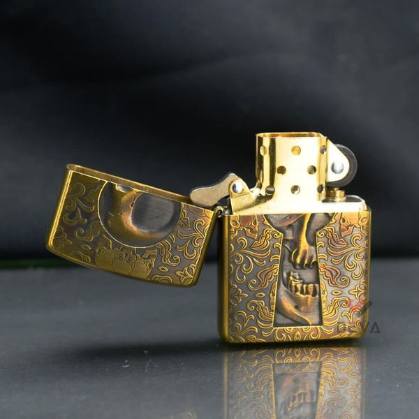Zippo Armor Khắc Đầu Lâu Sau Lỗ Khóa ZD00