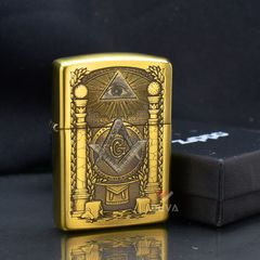 Zippo Amror Khắc Chủ Đề Hội Tam Điểm Freemasonry ZD15