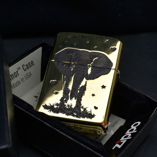 Zippo Khắc Nổi Đàn Voi Rứng Châu Phi ZD10