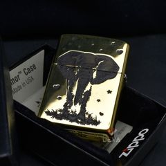 Zippo Khắc Nổi Đàn Voi Rứng Châu Phi ZD10