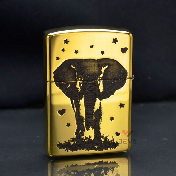 Zippo Khắc Nổi Đàn Voi Rứng Châu Phi ZD10