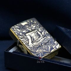 Zippo Armor Khắc Hình  Đức Phật Như Lai Ngự Đài Sen ZD40