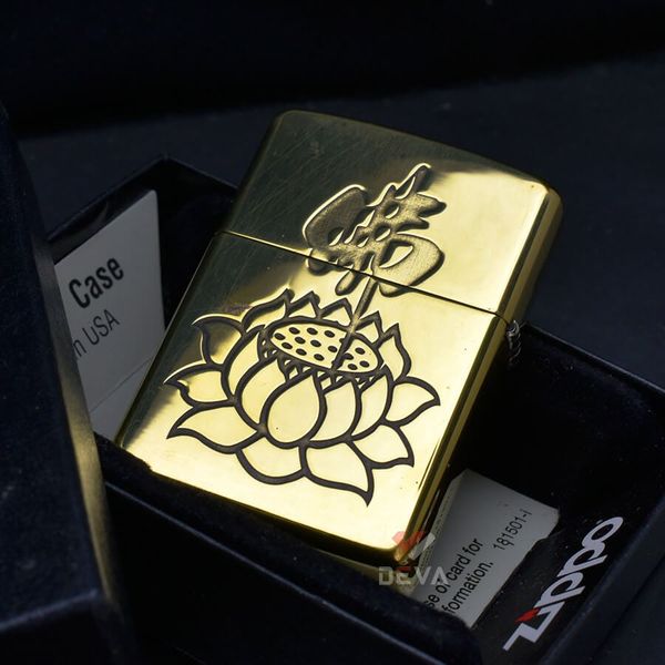 Zippo Armor Khắc Hình  Đức Phật Như Lai Ngự Đài Sen ZD40